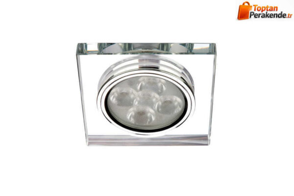 Jupiter LS591 B 7W Kare Camlı Led Spot Armatür Trafolu 6500K Beyaz Işık
